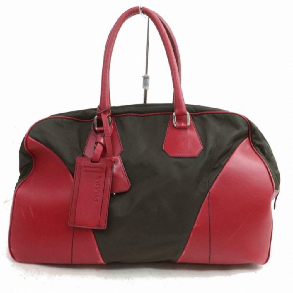 Prada red and black leather/nylon bag made purchased in ITALIA